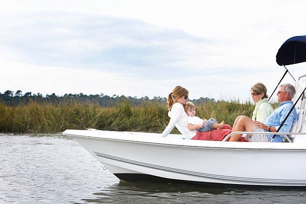 Family on boat